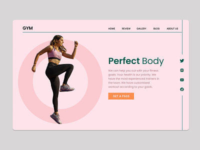 Fitness Landing Page cardio design exercise fitness gym health healthy landing page muscle popular sport ui uiux web design workout yoga