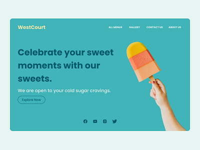 WestCourt - Ice Cream Parlour Landing Page cold food f design dessert food and drink ice cream landing page ice cream shop ice cream website icecream landing page ui ui design uiux web design website design