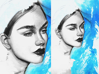 Blue Portrait Illustration drawing girl idrawportraits illustration portrait traditional watercolor watercolour