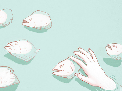 Empty Oceans Illustration empty fish hand illustration oceans water