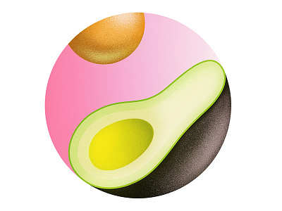 Ying + Yang Avocado avocado disolvs light neon reflected yang ying