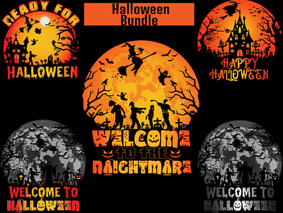 Halloween Bundle T-shirt Design bundle custom design graphic design halloween halloween tshirt t shirt typography vector