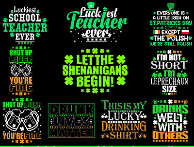 St.Patricks Day T-Shirt Design Bundle branding custom tshirt design illustration logo t shirt tshirt design typography ui vector