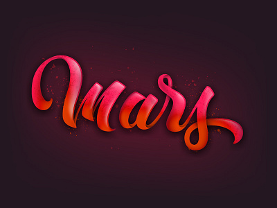 Mars brush inline lettering type typography