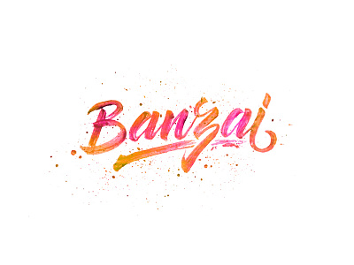 Banzai art brush design digital graphic illustration lettering logo logotype type typo typography