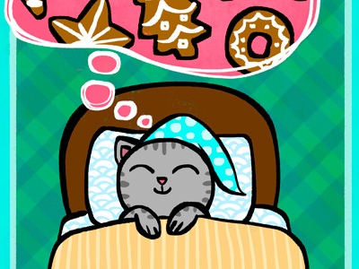 Sweet Dreams! cat christmas cookies illo illustration xmas