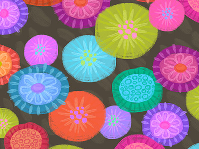 Painted Flowers bright floral flowers pattern
