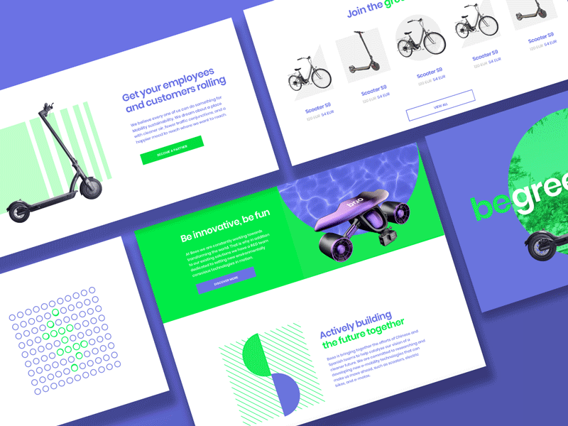 e-mobility wrap up animation branding eletric energy geometric minimalist mobility movement scooter ui webdesign