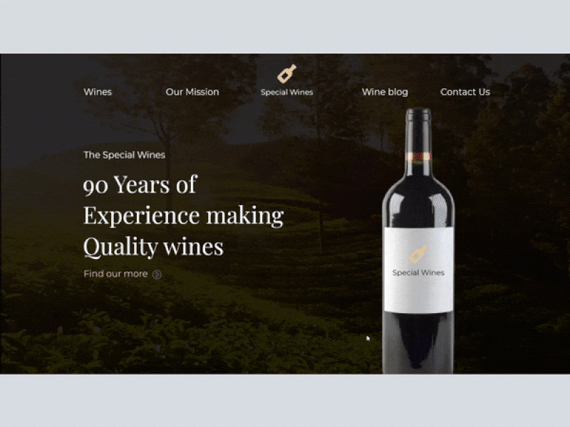 UI design of a Wine Website using parallax scolling effect uxui uxuidesigner