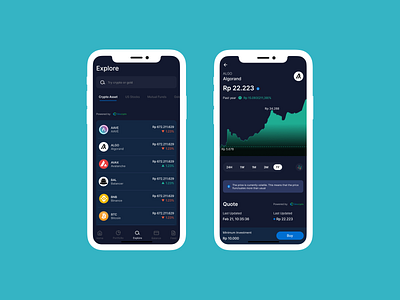 A Cryptocurrency App User Interface