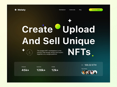 Hero Section of an NFT Landing page