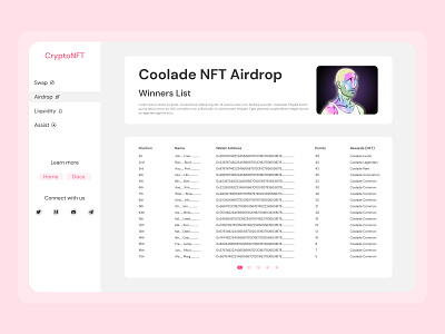 NFT Airdop page dailyui figma uxui uxuidesigner web3design
