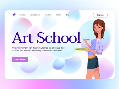 Art School - Home page art school design home page ui