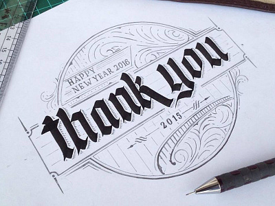 Happy New Year (latepost) calligraphy details hand lettering high details lettering pencil sketch typography
