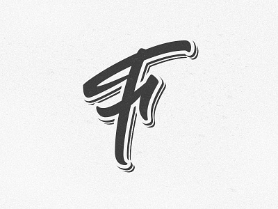 Big "F" apparel brand brush calligraphy detail font lettering merch type typography vector