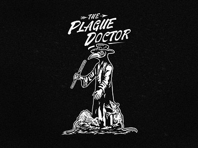 The Plague Doctor black and white brand branding cult details illustration merch myth