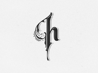 H calligraphy details hand lettering high details lettering typography vector