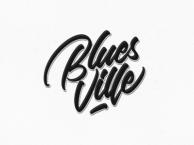 Bluesville calligraphy details hand lettering high details lettering typography vector