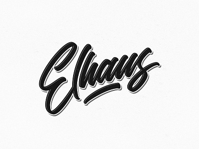 Elhaus black and white brand calligraphy details hand lettering high details lettering typography vector