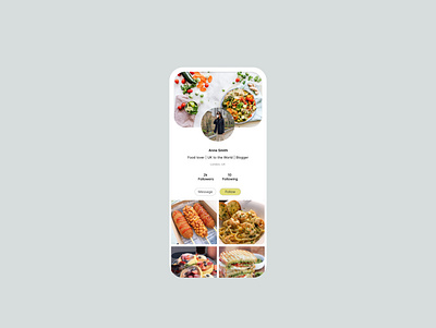 User Profile - Daily UI 006 app dailyui dailyuichallenge design food graphic design mobile profile ui uiux user userprofile ux