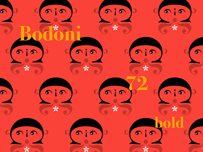 Ms. Bodoni bodoni illustration pattern red typography
