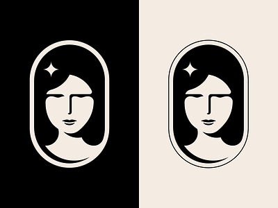 Beauty Isotype beauty face isotype logo minimal negative shadow star woman