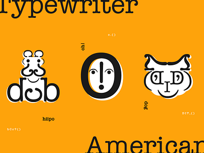 American Typewriter Faces american typewriter character face font orange pug sign typo typography warm