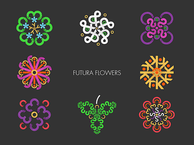 Futura Flowers flower futura nature simmetry typography