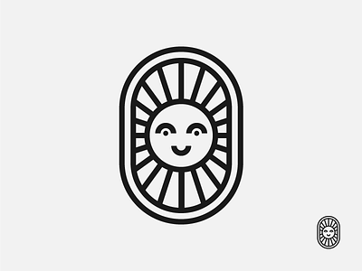 Sun badge clean happy logo sky sun