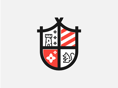 Shield castle flower minimal mouse shield stripes