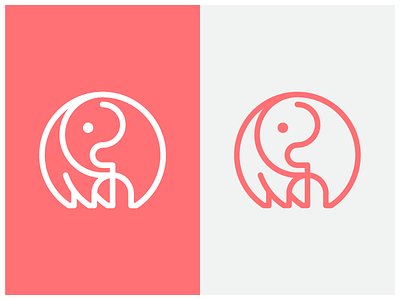 Elephant elephant logo outline pink safari symbol symbol icon