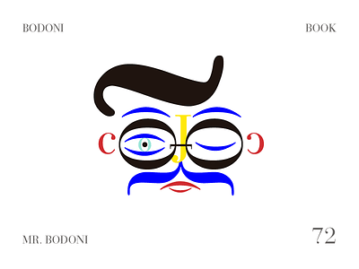 Mr Bodoni bodoni character face glasses mustache play style typography