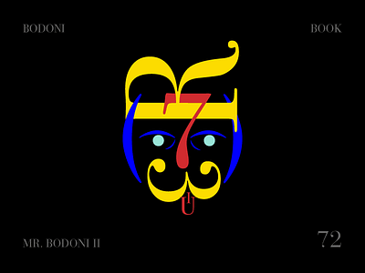 Mr. Bodoni II. blonde bodoni character hair mustache play typography