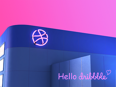 Hello Dribbble illustration logo