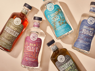 Lifted Spirits branding graphic design illustration label liquor packaging spirits