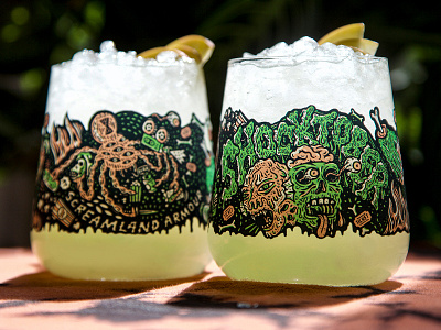 Shocktober Glasses glassware graphic design horror illustration sci fi