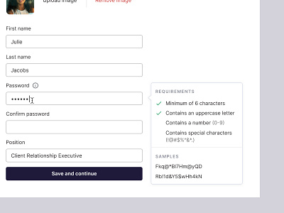 Password validation • Form