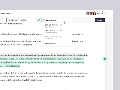 Compare changes • Lonely Planet Rapid Contracts