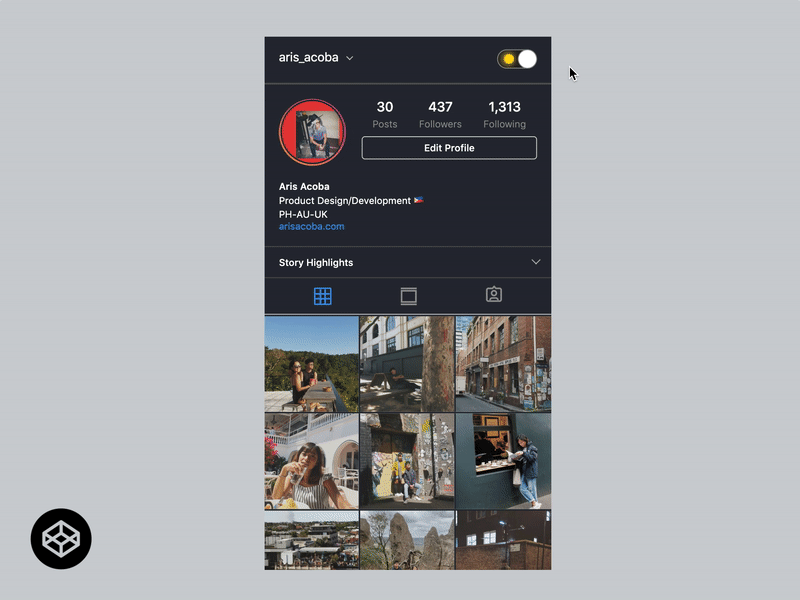 Instagram Dark Mode • Exploration animation codepen css dark mode