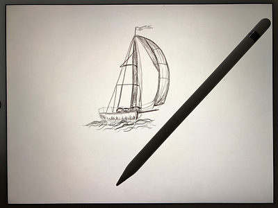 Ship in the sea (hand drawn)