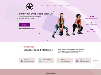 Gym workout Landing page