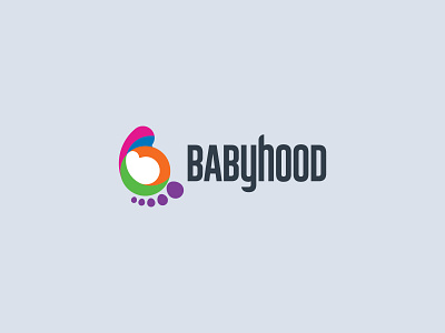 Babyhood apparel babylogo brand branding design foot footprint icon illustration logo typography vector