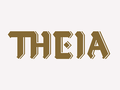 Theia Optical blackletter branding design lettering logo typography