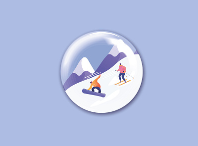 Prompt No. 93 Design a badge inspired by a Winter Olympic sport adobe illustrator badge illustra