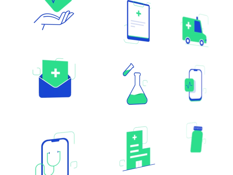 Health app micro-interactions animation flat design gif health medical mobile app motion design product design ux