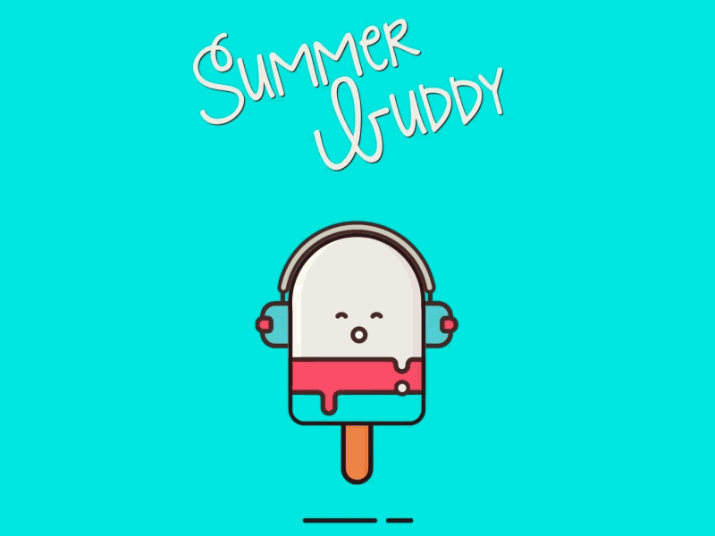 Summer Buddy 2d animation candy flat design gif ice cream motion graphics music summer