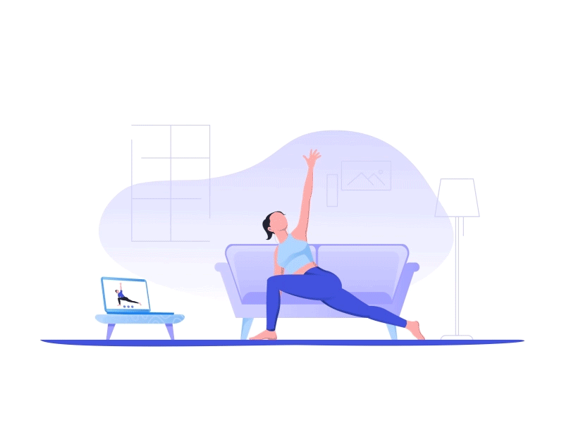 My Yoga Teacher-Yoga App 2danimation animal character explainervideo flat design gif motion design nature yoga