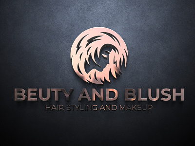 luxury logo hairstylist and makeup 3d branding graphic design logo