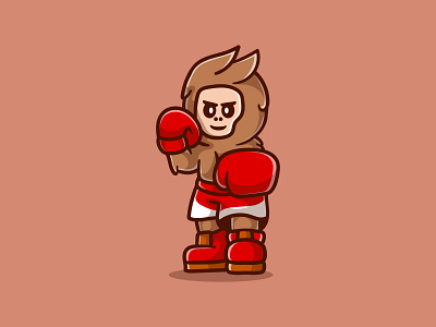 Cute boxing bigfoot illustration abominable ape bigfoot boxer boxing boxing day competition fught mascot monster primate punch sasquatch sport yeti