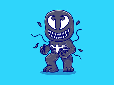 Strong and scary venom alien carnage cartoon character comic illustration marvel monster spider man spiderman venom